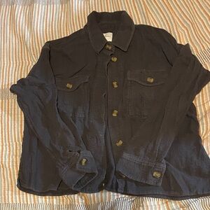 American Eagle Outfitters Dark Gray Button Down Shirt